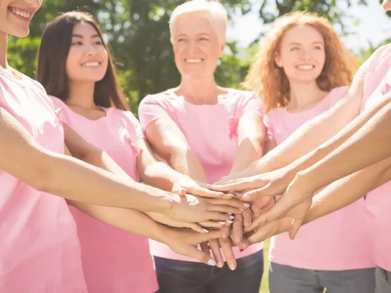 Womens' group wearing pink