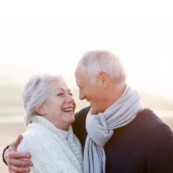 Couple smiling