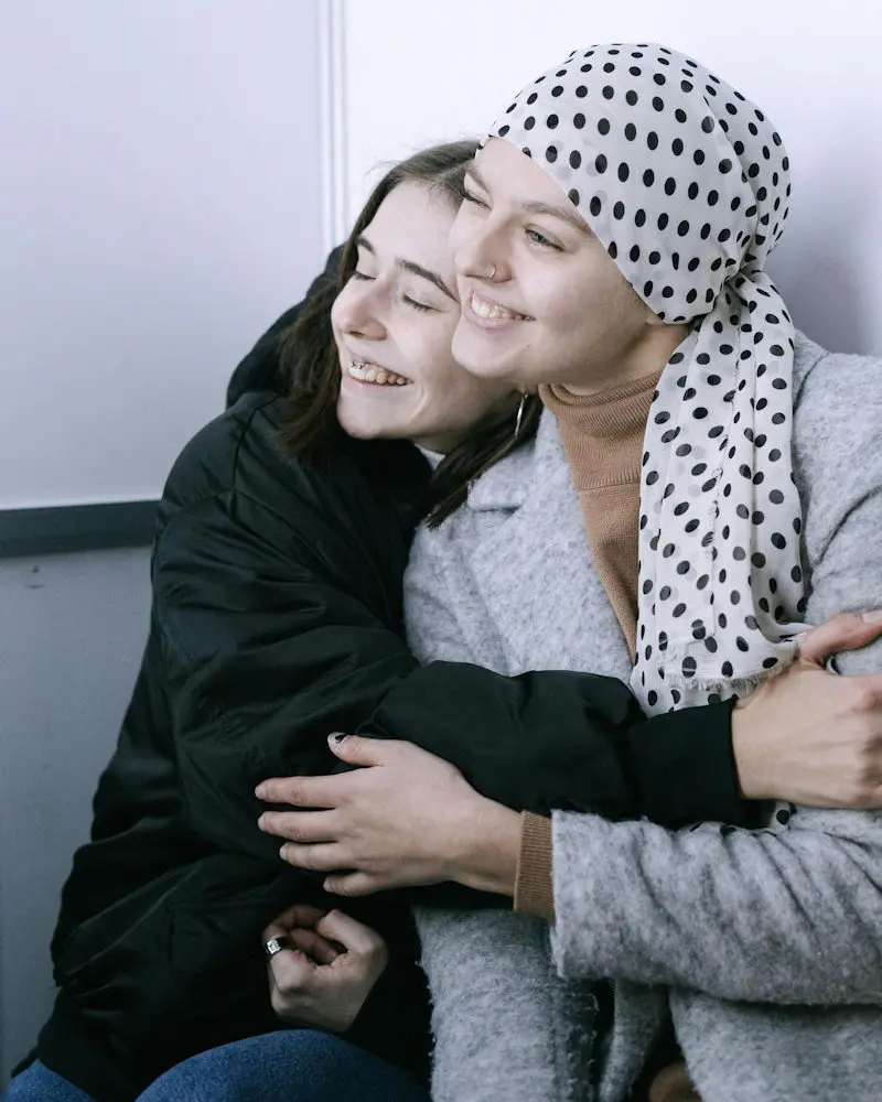 2 women hugging